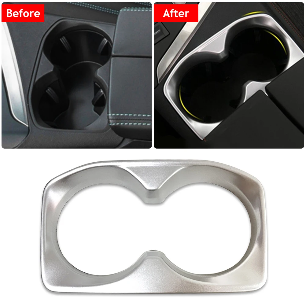 Car Interior Cup Holder Cover Trim for Peugeot 4008 5008 3008 GT 2017 2018 Matte Chrome Framing Styling Car Accessories ABS