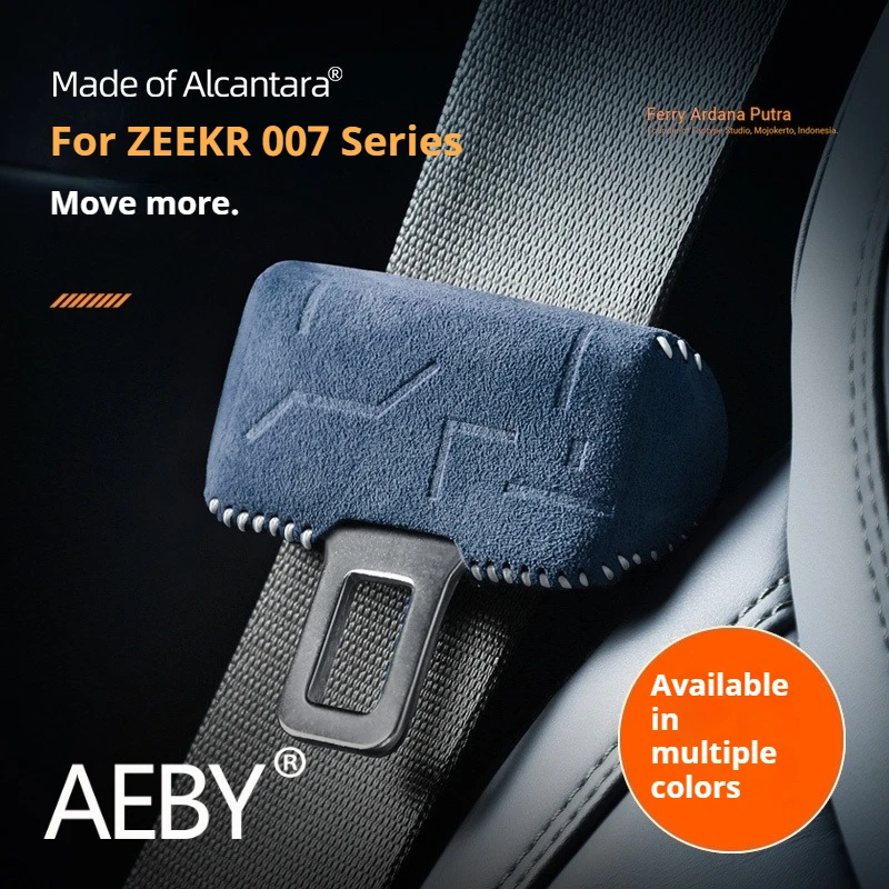 AEBY For ZEEKR 007 2024 2025 Seat Belt Buckle Cover, Anti-Rattle Anti-Scratch Protective Suede Sleeve, Car Interior Accessories