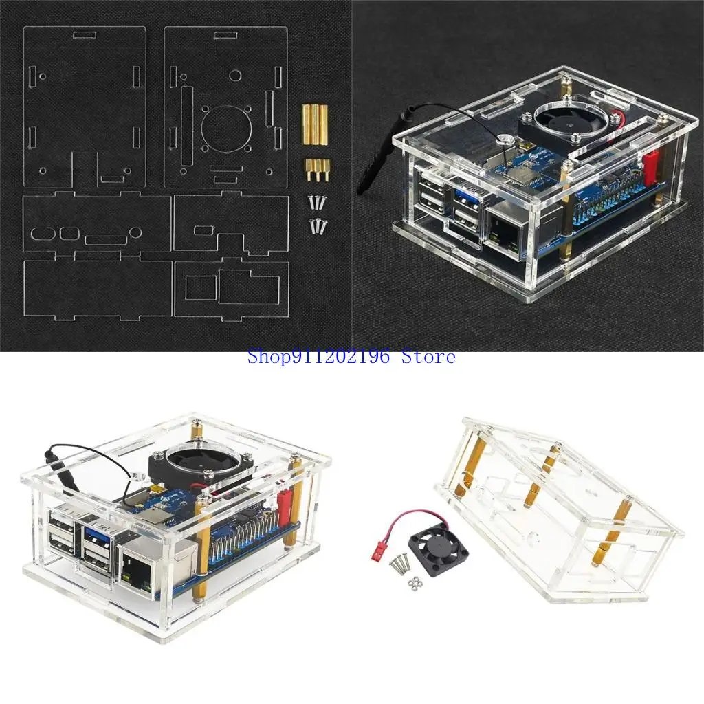 

P82A Clear Acrylic Enclosure Case for OrangePi CM4 Improve Cooling and Aesthetics