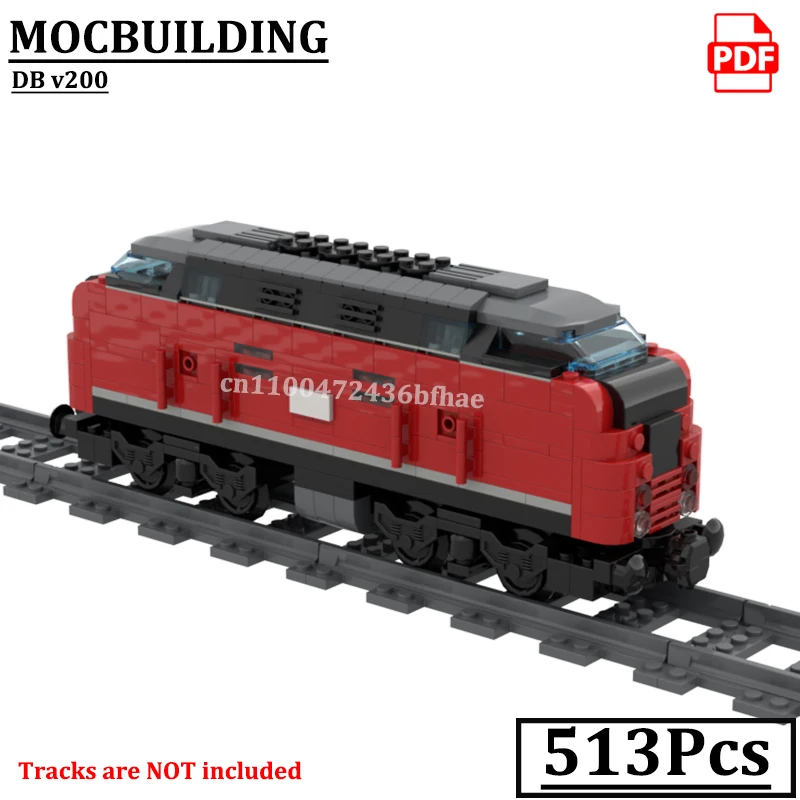 

V200 дизельный локомотив DB двигатель поезд блоки дисплей модель MOCBUILDING город железная дорога кирпичи строительные игрушки подарок