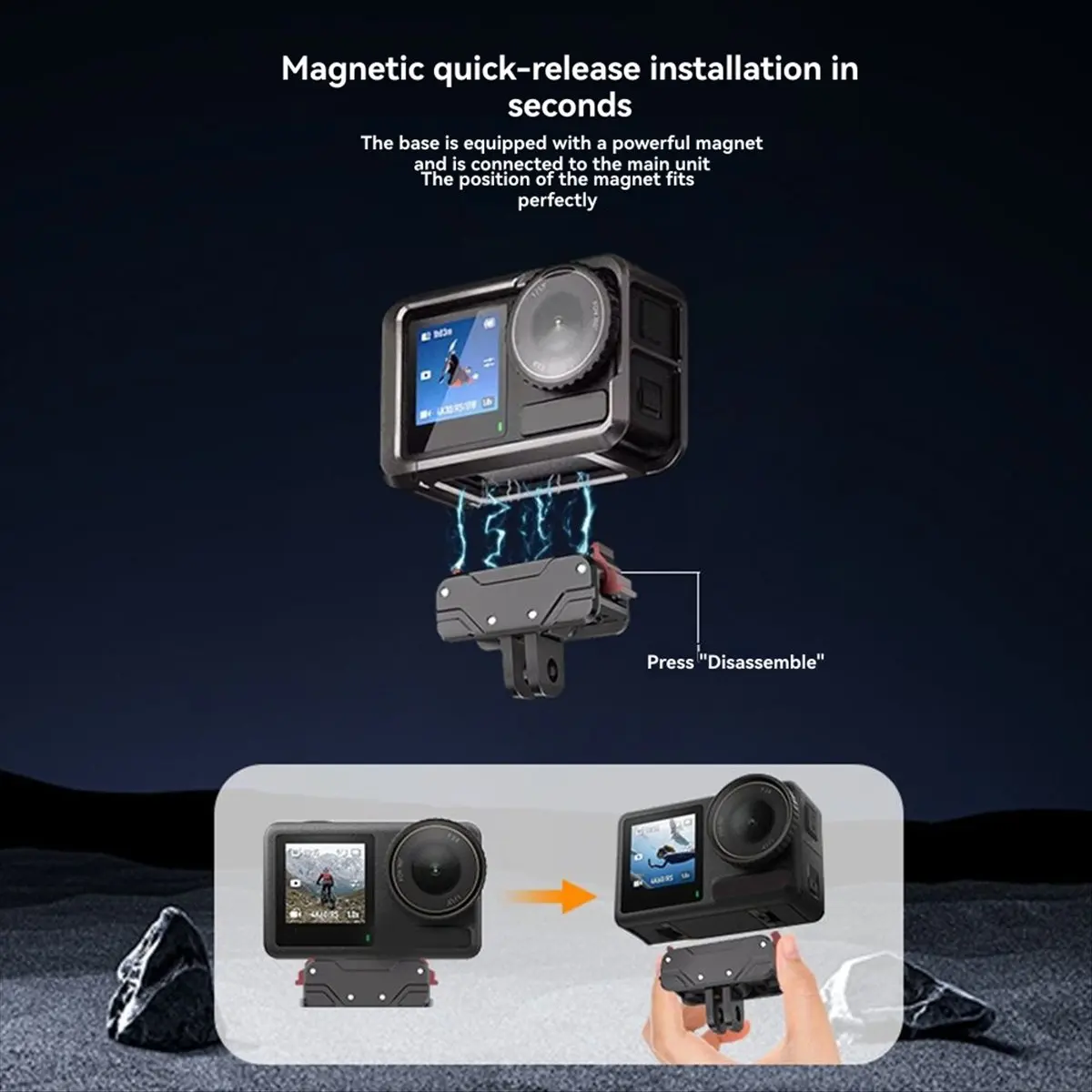 A59E For Action 3/4/5 Pro Quick Release Magnetic Base Mount Adapter for Sports Cameras Accessories