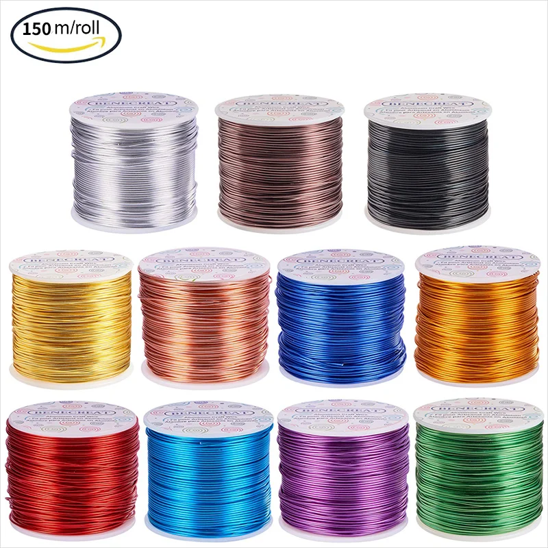 150m/Roll 1mm 18 Gauge Aluminum Wire Anodized Jewelry Craft Making Beading Colored Craft Wire for DIY Jewelry Crafts Making