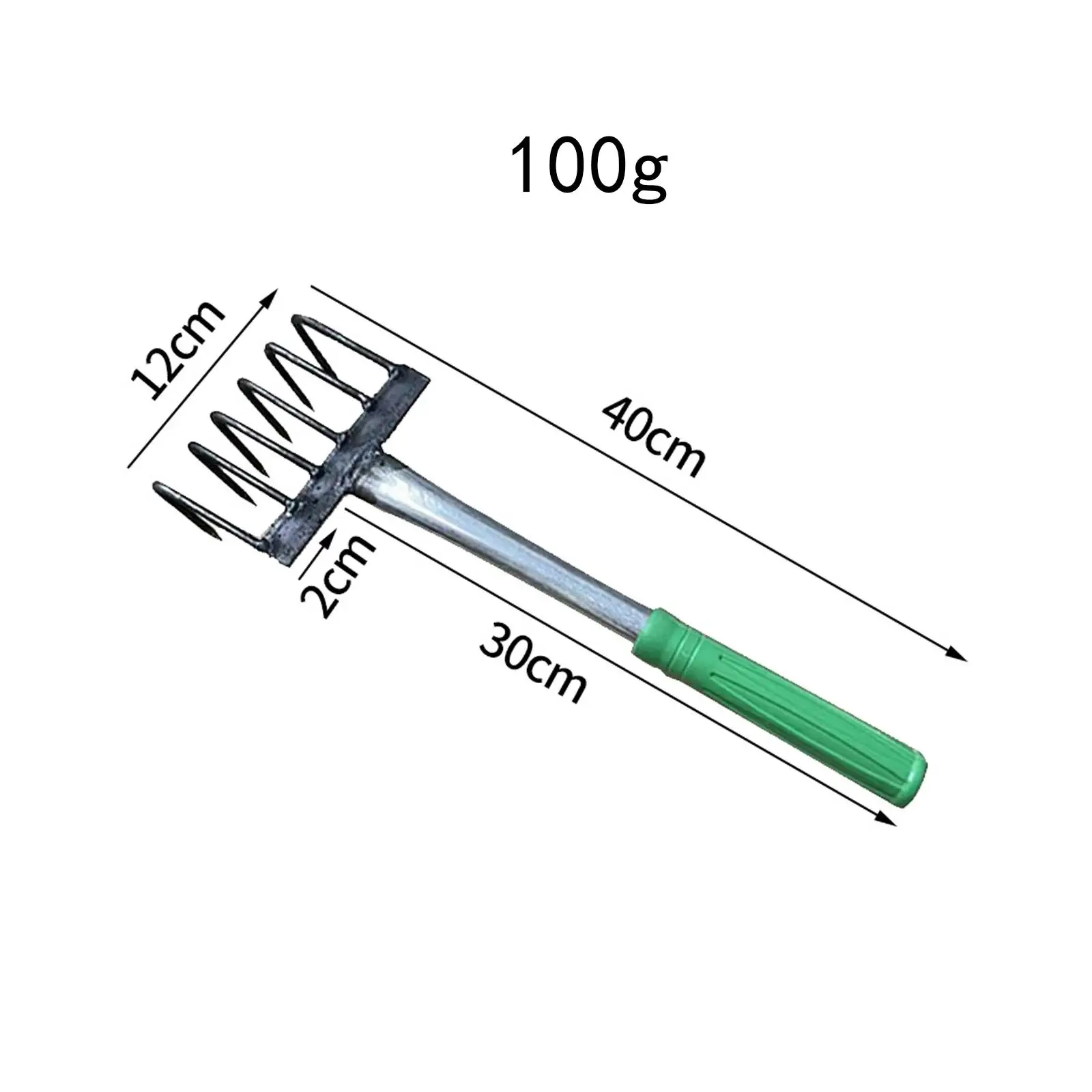 Rastrillo de mano para jardín, herramienta de jardinería, rastrillo pequeño de acero inoxidable resistente para hojas