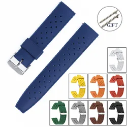 Tropical Silicone Strap Quick Release Watch Band 18mm 20mm 22mm TPU Tropic Strap Smart Watch Strap for Oris Seiko Citizen