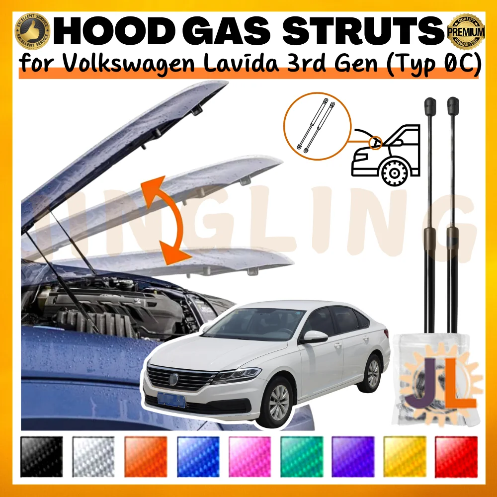 

Qty(2) Hood Strut for Volkswagen Lavida 3rd Gen (Typ 0C) 2018-present Front Bonnet Modify Gas Spring Shock Absorber Lift Support