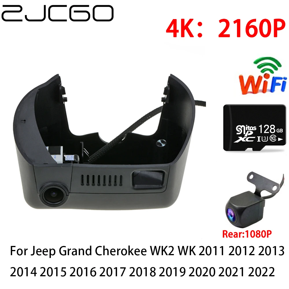 

ZJCGO 2K 4K Car DVR Dash Cam Wifi Front Rear Camera 2 Lens 24h for Jeep Grand Cherokee WK2 WK 2011 2012 2013 2014 2015 2016 2017