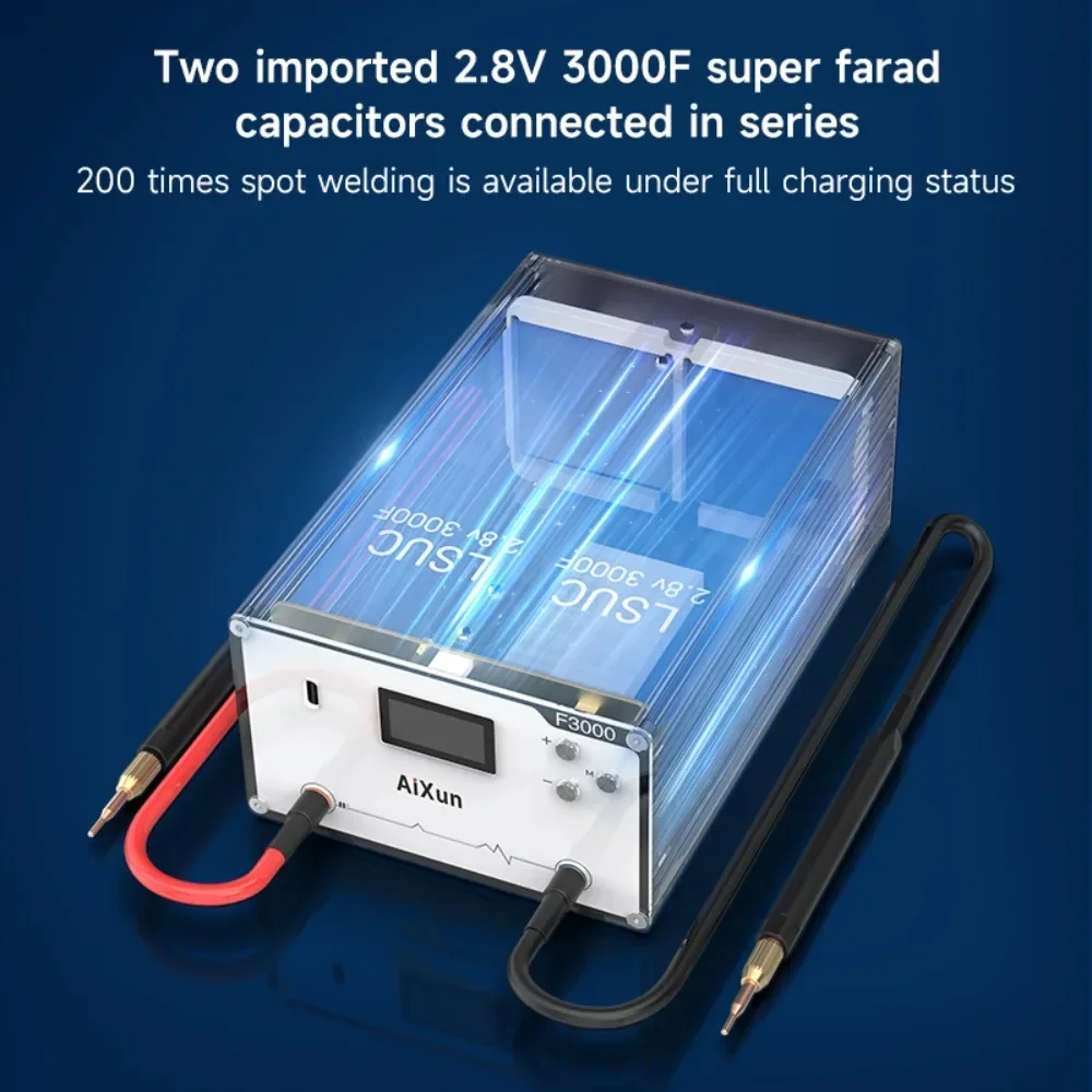 Aixun F3000 Portable Farad Capacitor Spot Welder Double Pulse Solder Nickel Plated Welding Machine Spot Welder