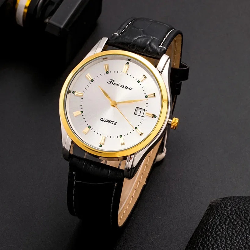 Men Luxury Quartz Watch Fashion Casual Leather Strap Man Watch with Calendar Business Sport Male Wristwatch Clock Gift Reloj