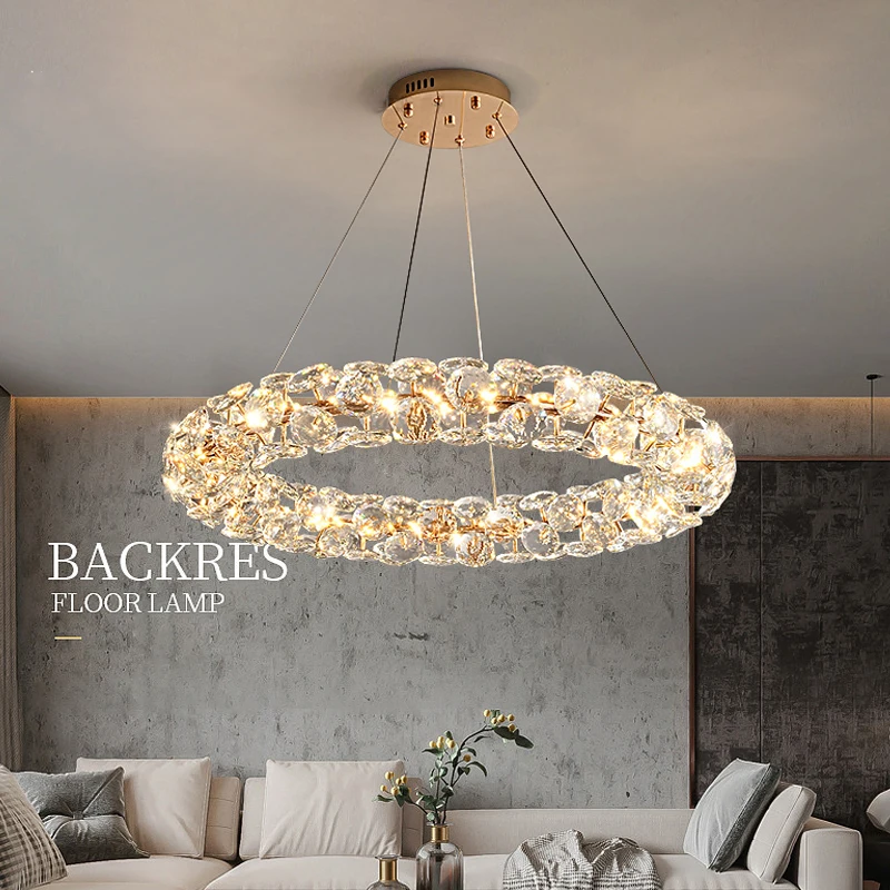 French Modern Garland Crystal  Pendant Lighs Luxury Home Decoration Dining Living Room Ceiling Chandelier LED Lighting Fixtures