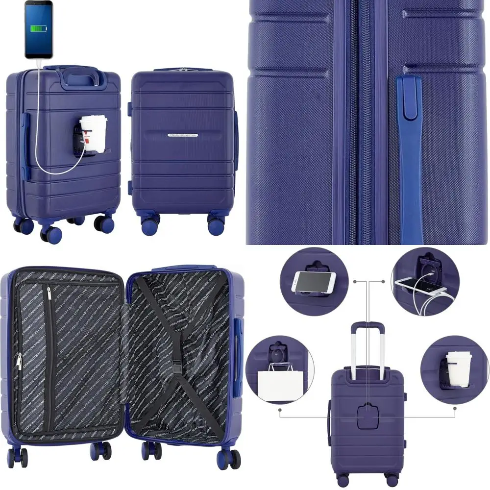 

Blue Depths French Connection St. Martin Travel Carry-On с чашкой и USB-портами