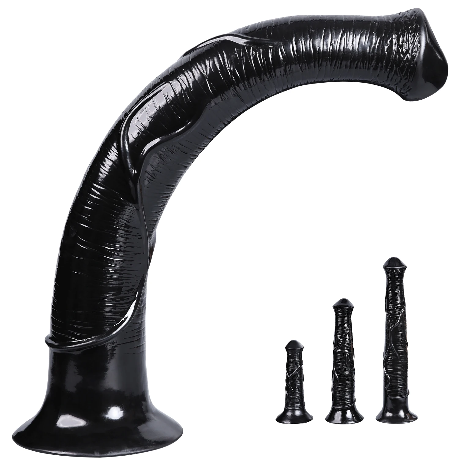 Butt Anal Plug Horse Dildo - Long Dildo Anal Sex Toys with Powerful Suction Up, Anal Toy Big Black Dildos for G-Spot