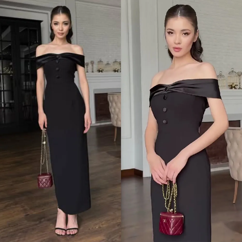 

Высокое качество, индивидуальное, длиной до щиколотки, на пуговицах, без бретелек, с открытыми плечами, без рукавов, прямое элегантное женское платье для свадебной вечеринки