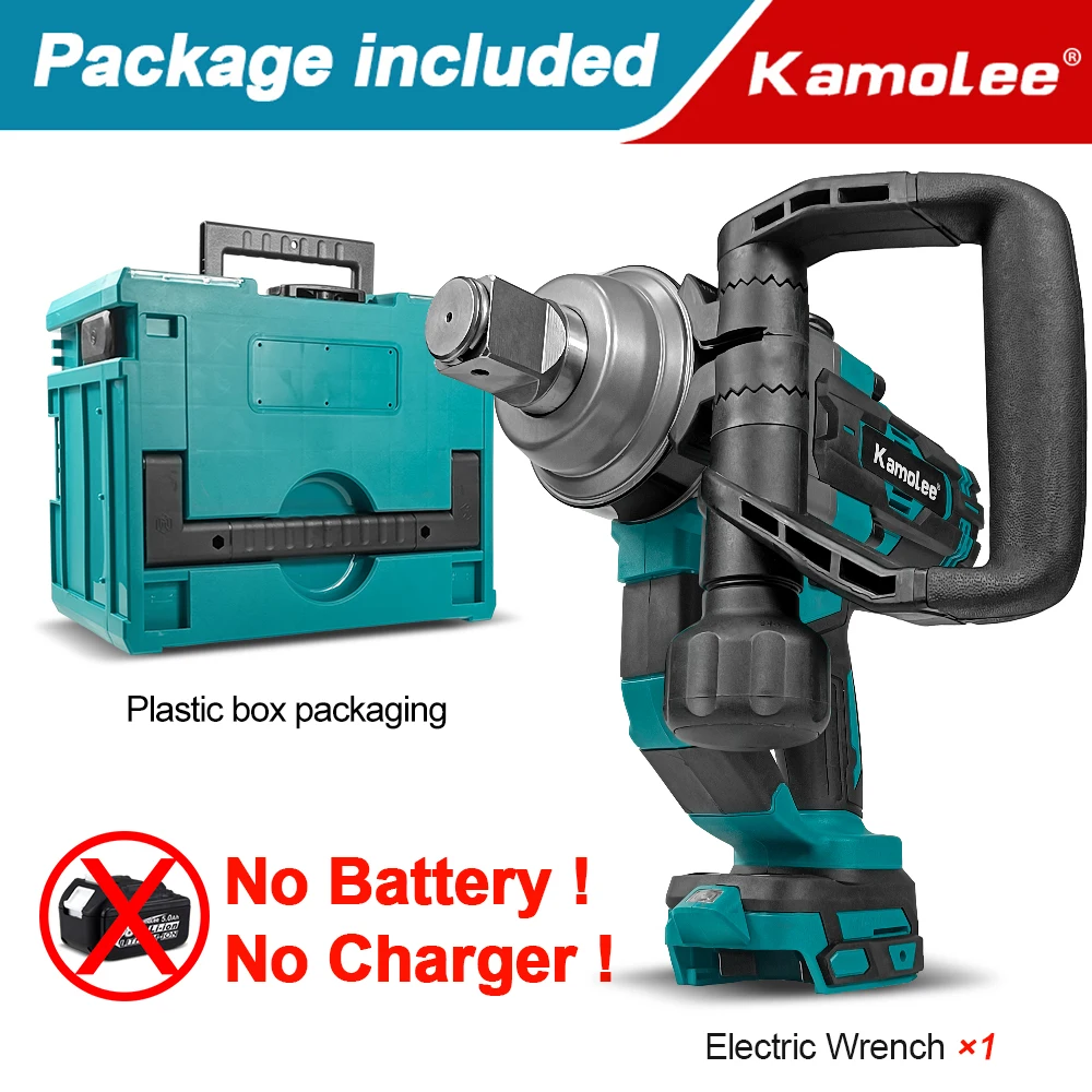 Kamolee 5000 N.M koppel 1 inch borstelloze elektrische slagmoersleutel lithium-ionbatterij voor 18V 21V batterij