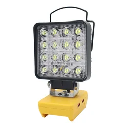 (Without Batteries) Flood Work Light 16LED 30W for DeWalt LED 18V/20V/60V MAX Lithium Battery Light with Low Voltage Protection