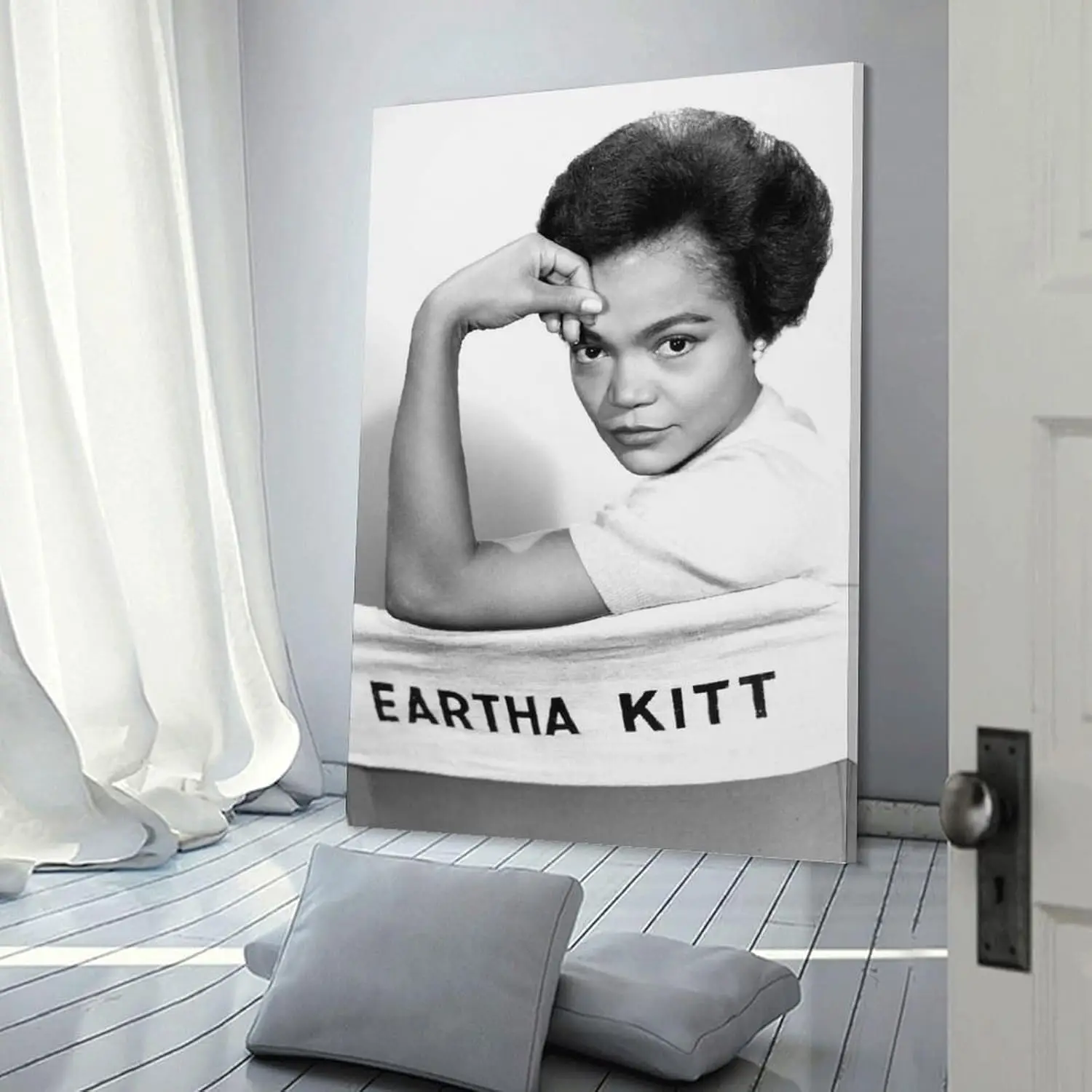 ملصق مطبوع عتيق باللونين الأبيض والأسود من Eartha Kitt (6) ملصق أعمال فنية رائعة لوحة فنية جدارية مطبوعة على القماش