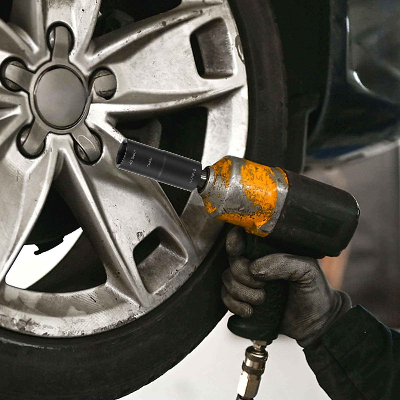 3 قطعة مقبس التصادم المزدوج الرأس الجوز مجموعة الكروم الموليبدينوم الصلب مقبس التصادم مع 1/2 بوصة تمديد قضيب للمساحات الضيقة