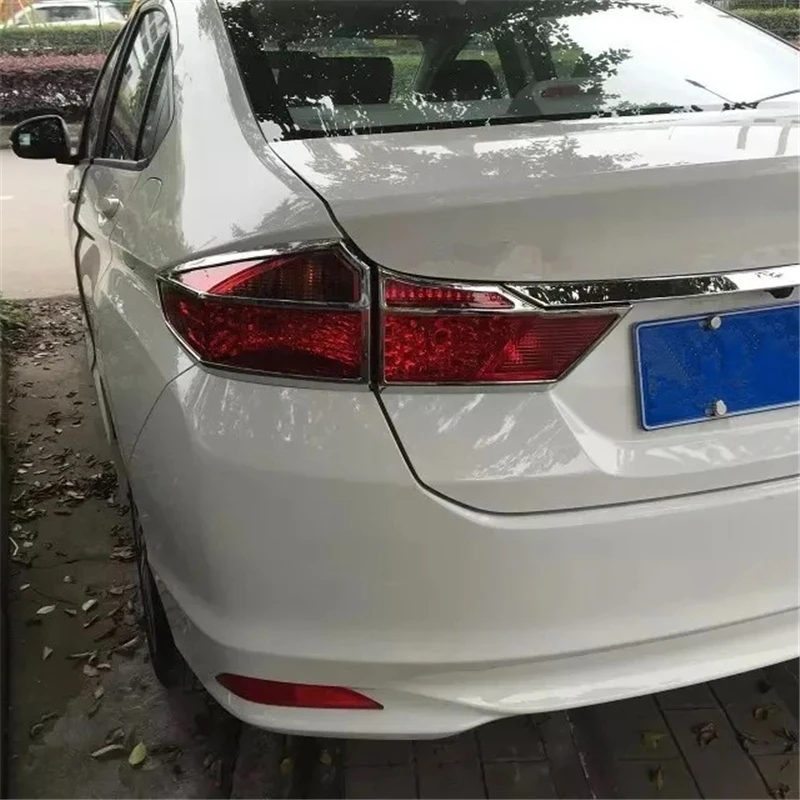 

WELKINRY For Honda City GM 6th Generation 2014-2017 ABS Chrome Car Tail Rear Lamp Light Cover Trim