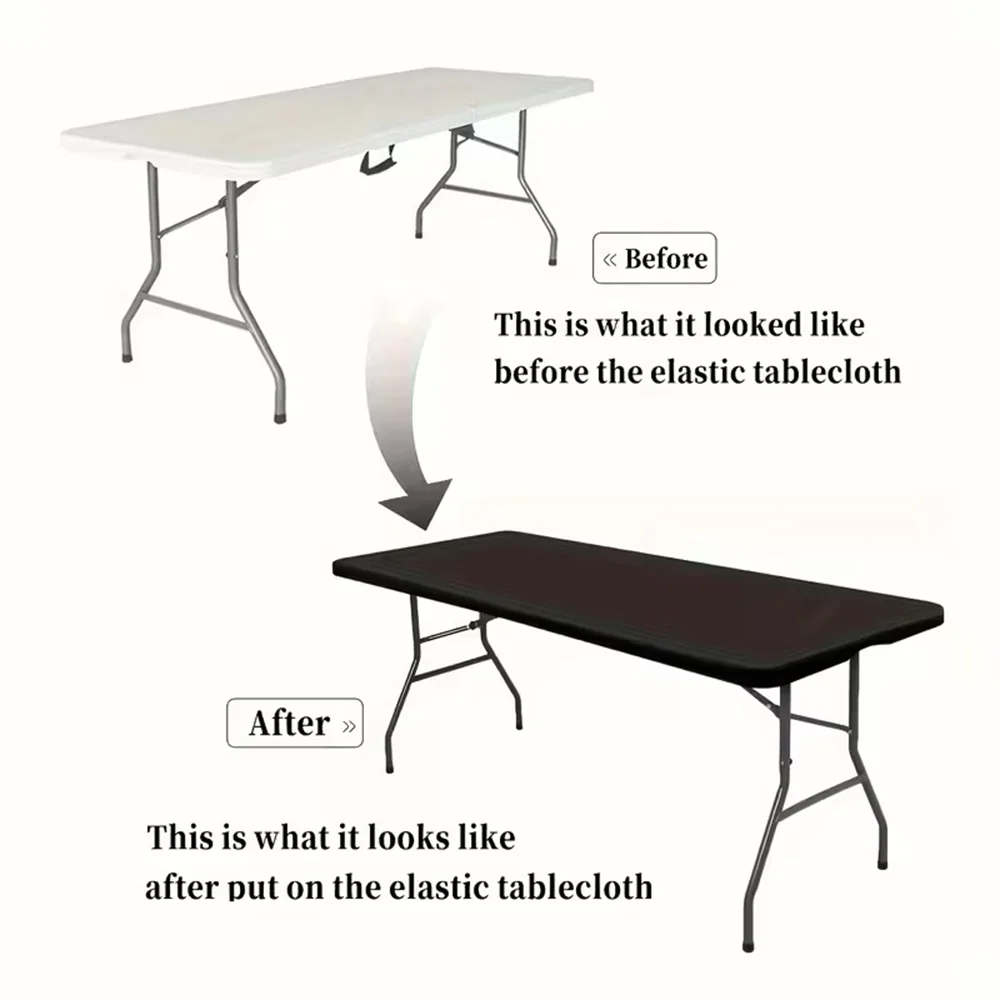 Stretchy Polyester Tablecloth, Form-Fitting, Crease-Resistant, Washable, Suitable for Events, Weddings and Parties