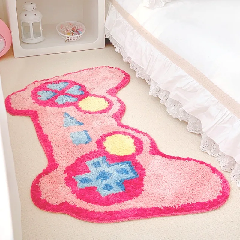 Video Games Carpets Chic Pink Tufted Mat Super Absorbent Floor Rug Non-Slip Soft Play Room Home Bedroom Decoration 40x100CM