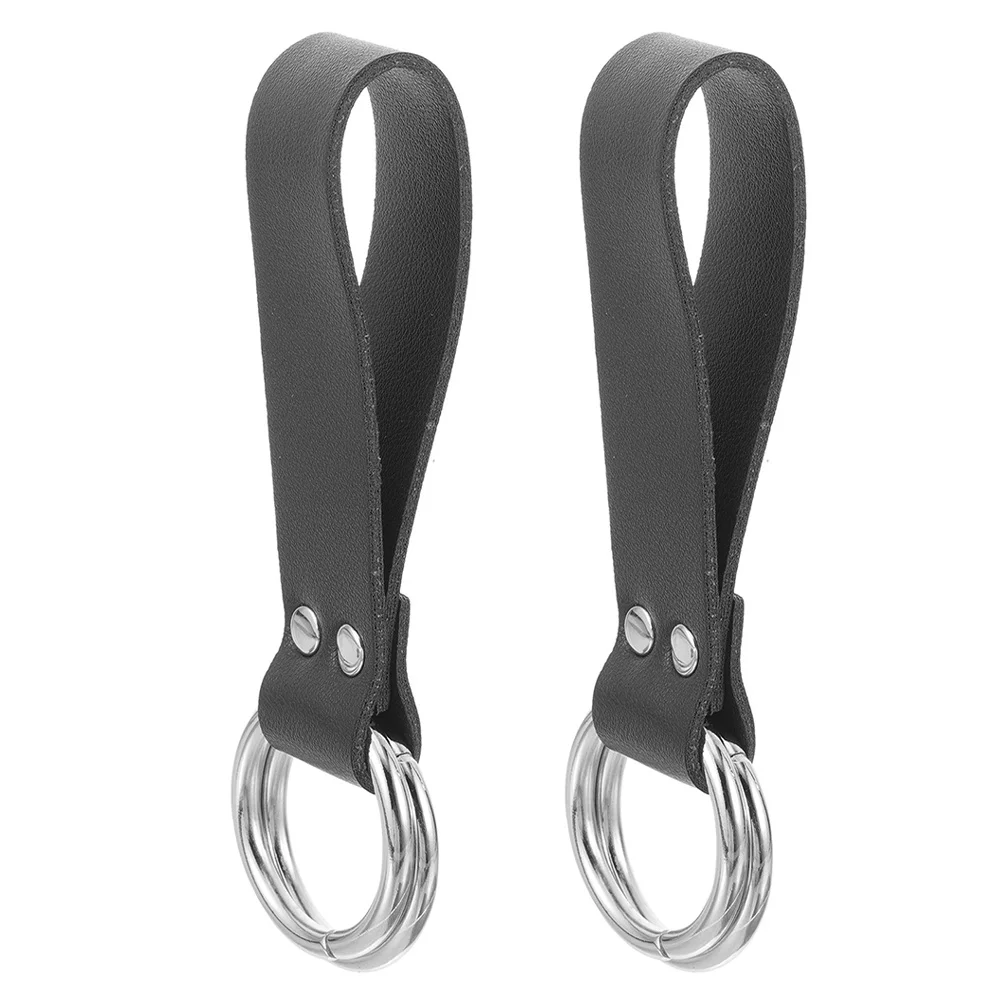 

2Pcs Medieval Skirt Accessories Double Ring PU Skirt Hikes for Renaissance Costume Waistband Loop Belt Connector Women