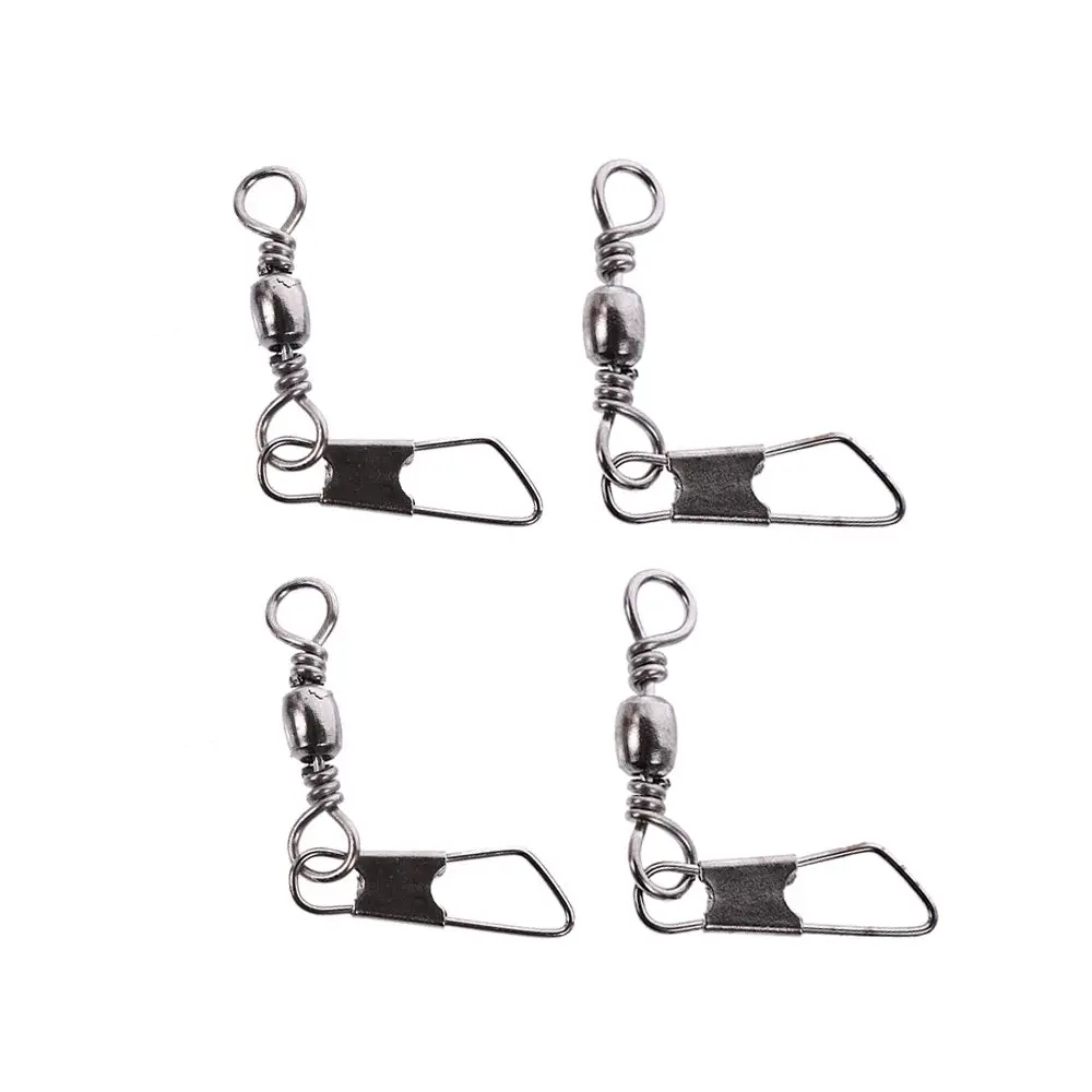 Metal With Interlock Tool Swivels Solid Rings Fishing Line Connector Fishing Pins Hanging Snap