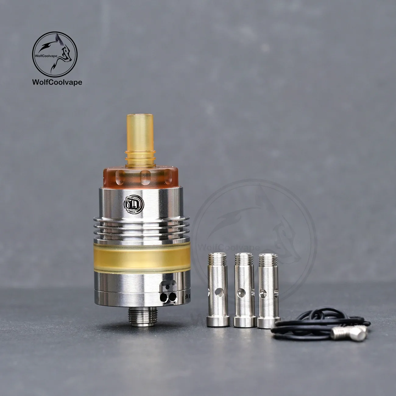Wolfcoolvape Monarchy OST RTA Atomizador 22mm Estilo DL Tanque de prata com pinos de ar de 2/2.5/3/3.5mm Vape RTA reconstruível
