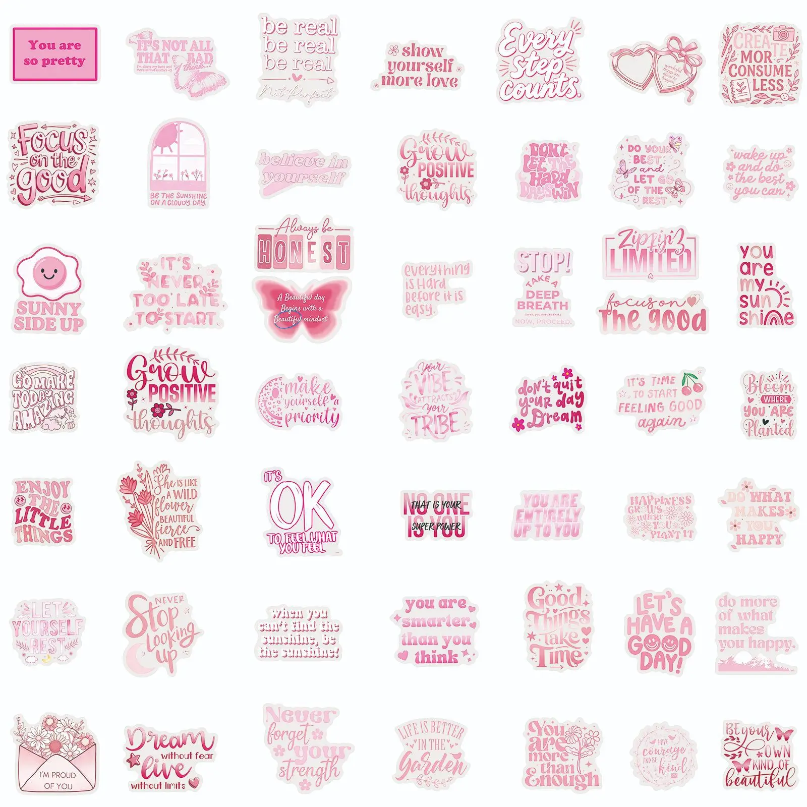 50Pcs Pink Bible Jesus Cute Creative Waterproof Stickers DIY Luggage Notebook Scrapbooking Skateboard Gift Toy Decals
