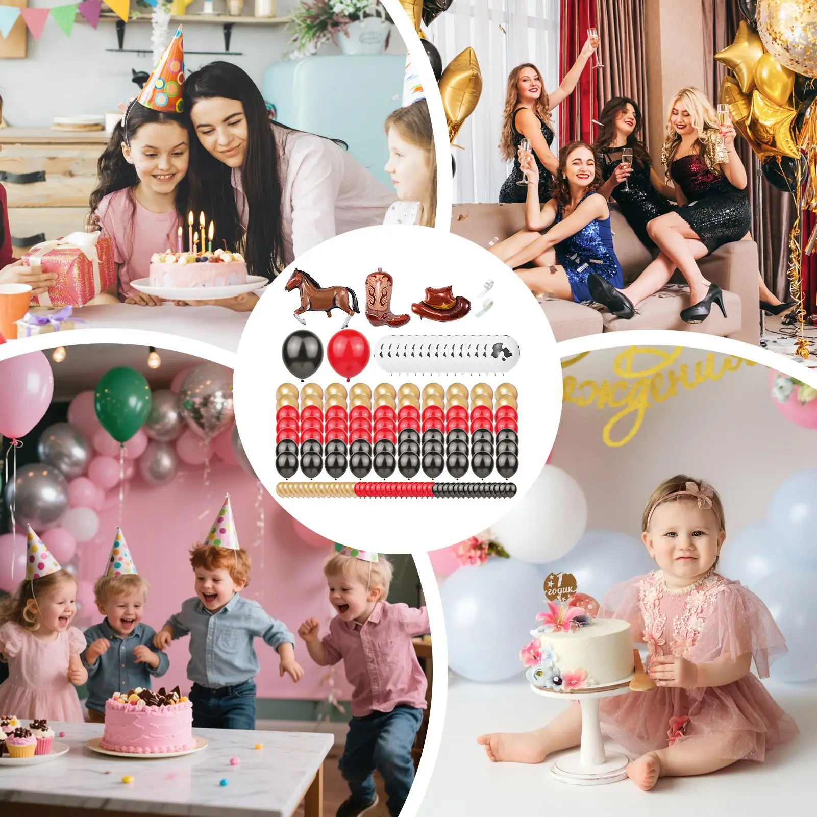 كاوبوي بالون قوس عدة الحصان كاوبوي ديكور المنزل البرية راعية البقر بالونات اللاتكس مجموعة لعيد ميلاد عطلة الأحداث الحظيرة الجدول مدخل #5