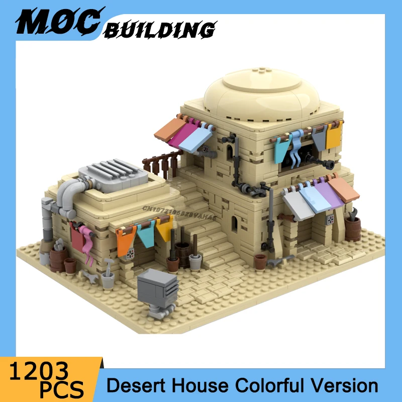 MOC Space Movie Scene Modular Architecture Desert House Colorful Version Model Building Blocks Bricks Creative Toys Xmas Gifts