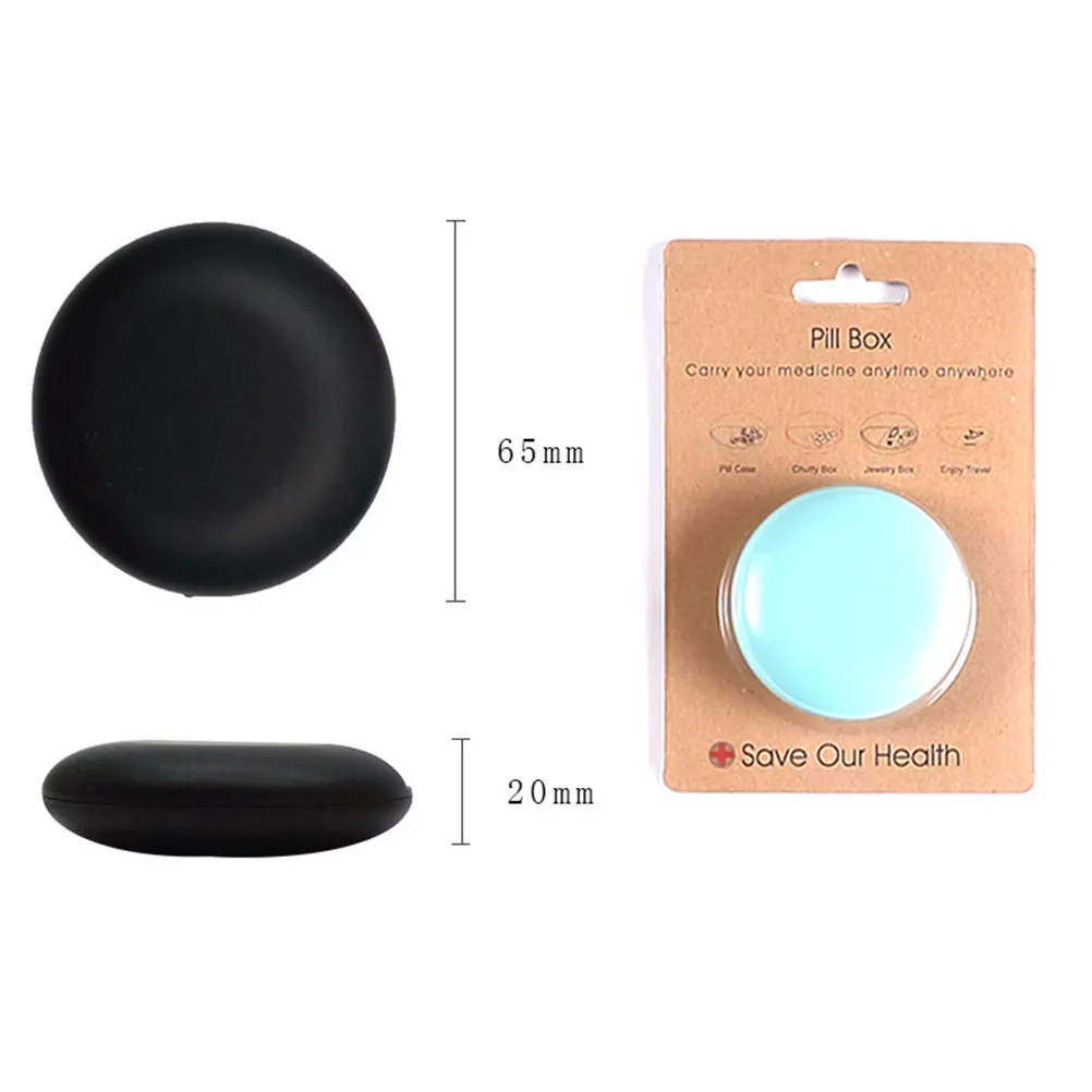 

Portable Round Pill Box Travel Organizer Compact Sealed Container for Camping Hiking Outdoor Activities Home Use Pocket