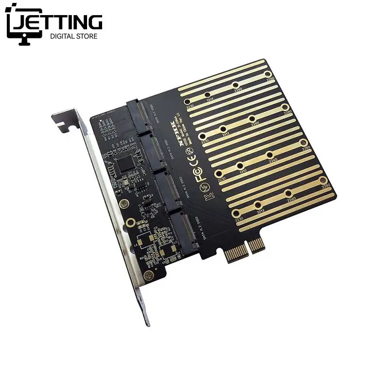 

PCIE To M2 Adapter PCI Express X1 3.0 4 Ports B Key M.2 NGFF SATA SSD Adapter PCI-E M.2 Adapter Expansion Card Riser