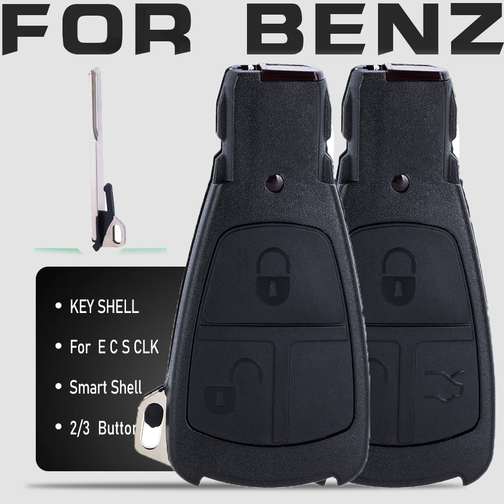 

KEYECU 2 Button / 3 Button Smart Remote Car Key Shell Case Fob for Mercedes-Benz E C S CLK