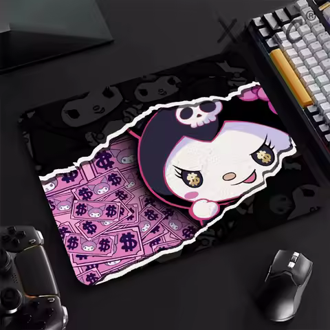 Computer Accessories Kuromi Small Table Mat Mousepad Company Keyboard Pad Gaming Mouse Pad Anime Game Mats Pc Gamer Girl Desk