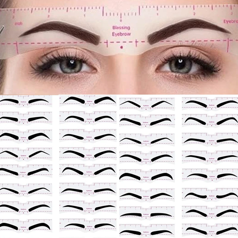 Szablon do brwi rysunek Thrush Card 20 modny styl zestaw do modelowania brwi dla kobiet szablon brwi wielokrotnego użytku odpowiedni dla 98%