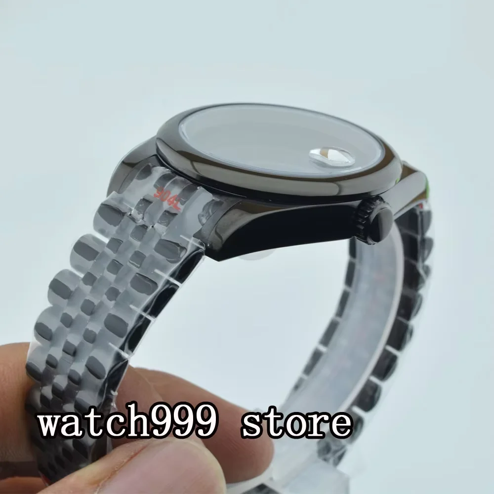 36mm/40mm Watch Case PVD Black Fit NH34 NH35 NH36 PT5000 ETA2824 2836 DG2813 Miyota 8205 8215 Movement Sapphire Glass