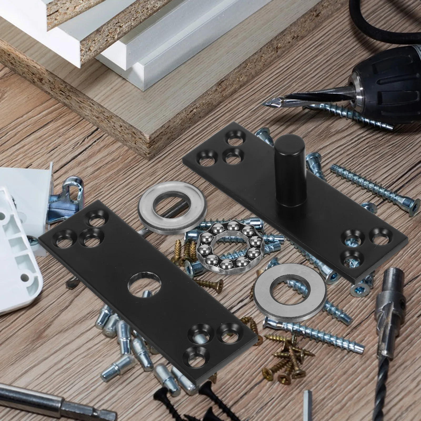 

360 Degree Rotation Stainless Steel Heavy Duty Hidden Hinge For Cabinet Wardrobe Bookcase Furniture Invisible Hardware Concealed