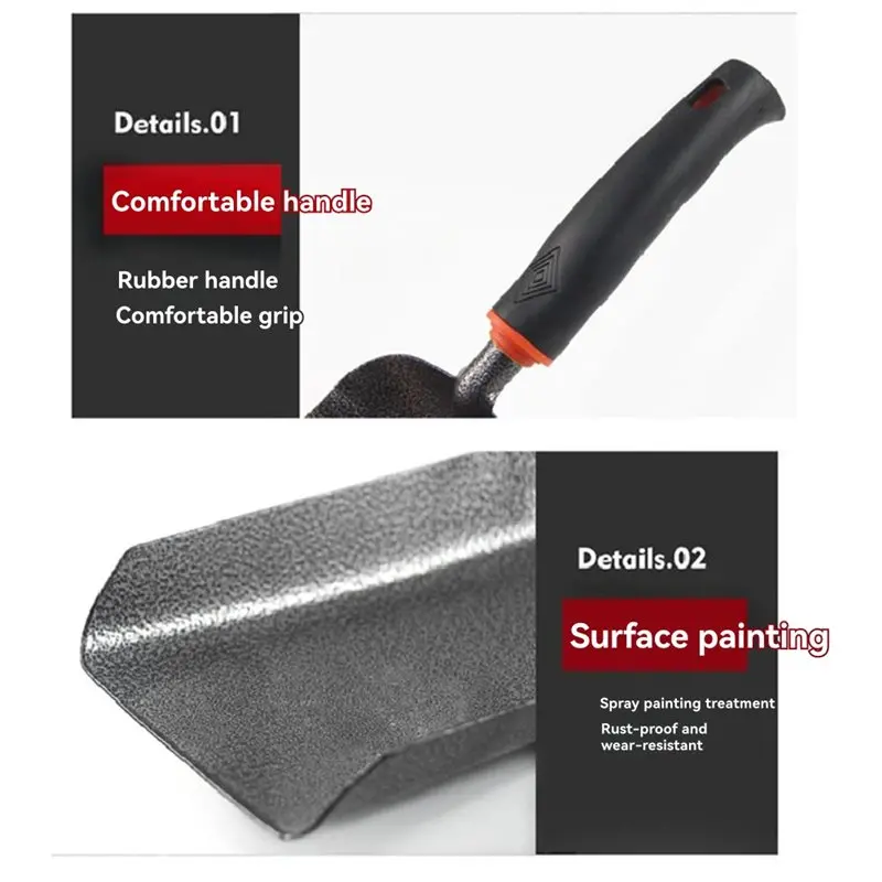 ABZV-Pala Attrezzi da giardinaggio Attrezzi da giardinaggio domestici Pala Pala da giardinaggio Grande pala per terreno in acciaio inossidabile Pala per camino