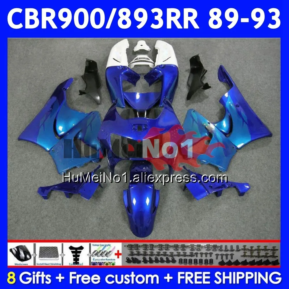 Body For HONDA CBR893RR CBR 893RR 54No.31 CBR900 CBR893 RR 1989 1990 1991 1992 1993 CBR900RR 89 90 91 92 93 Glossy blue Fairing