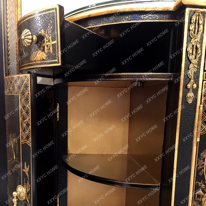 Chinese style retro painted entrance cabinet entrance hall cabinet decorative cabinet solid wood