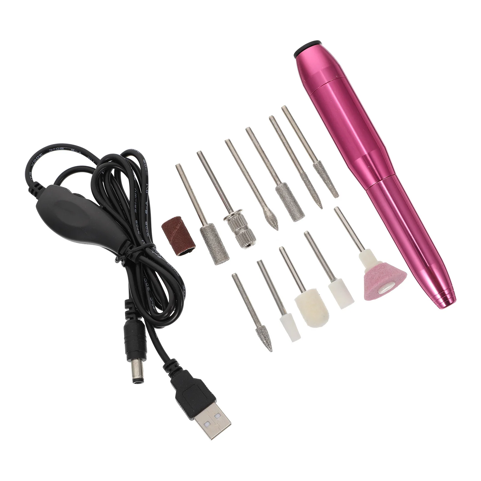 1Set Trapano Kit per manicure Penna per lima elettrica USB ricaricabile portatile per salone domestico Pedicure Trapano per unghie Lucidatura per unghie