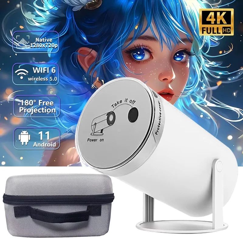 

Portable Projector Native 720P 260ANSI, Auto Keystone Correction, 180° Rotatable, for Home Theater, Office, Gaming