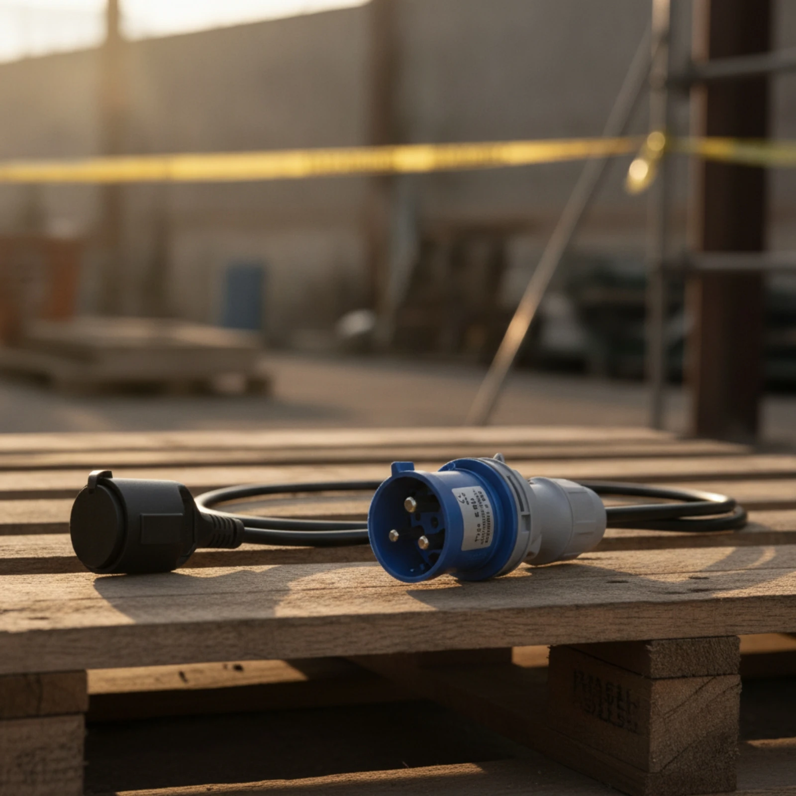 

Splitter with Protective Caps Heavy-Duty 1-to-2 Power Splitter Cord Industrial Earthed for Professionals, Construction Sites