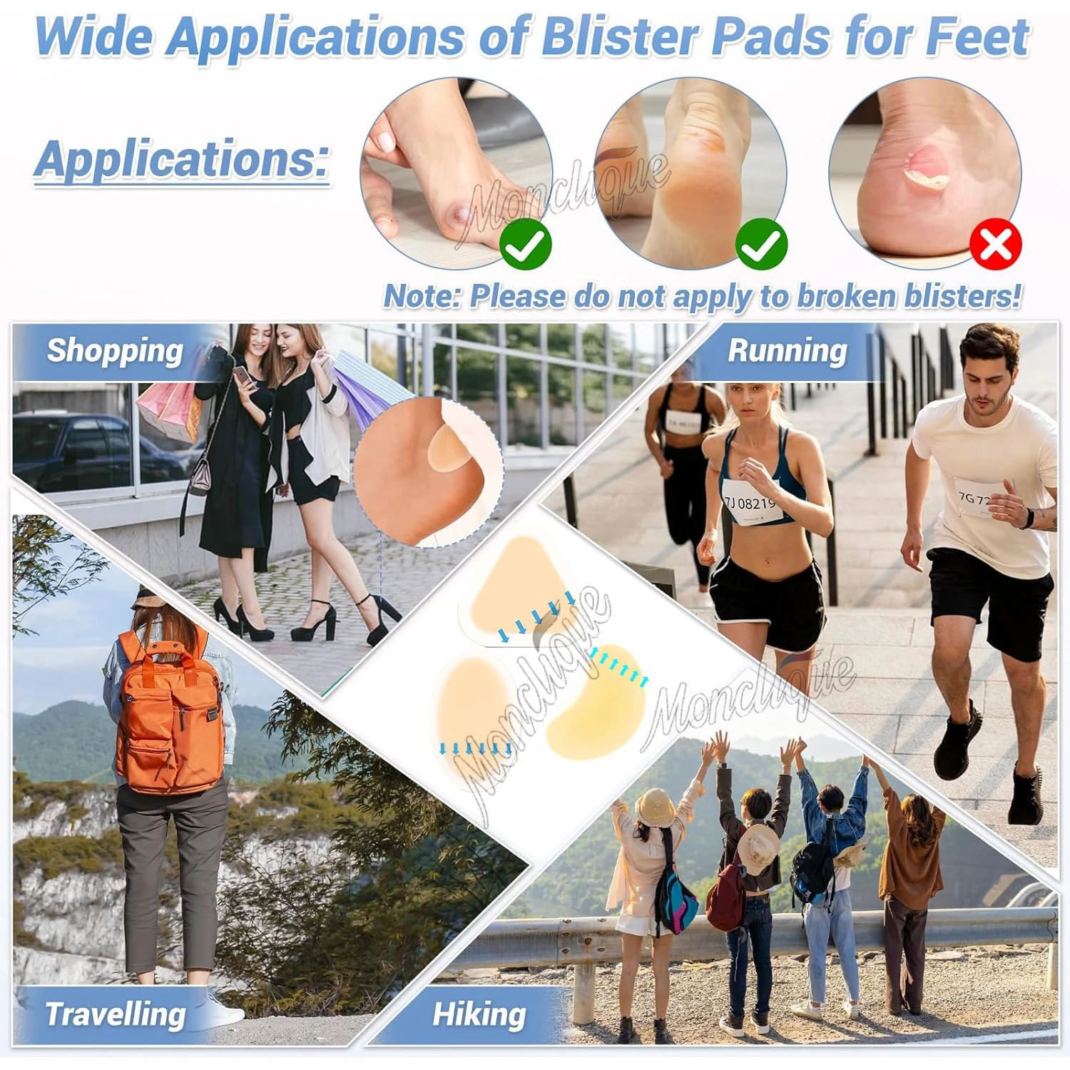 6/12 قطعة هلام الغروانية المائية نفطة التصحيح كعب مكافحة ارتداء مقاوم للماء لزجة خلع الملابس منع كعب نفطة غير مرئية التصحيح العناية بالقدم #6