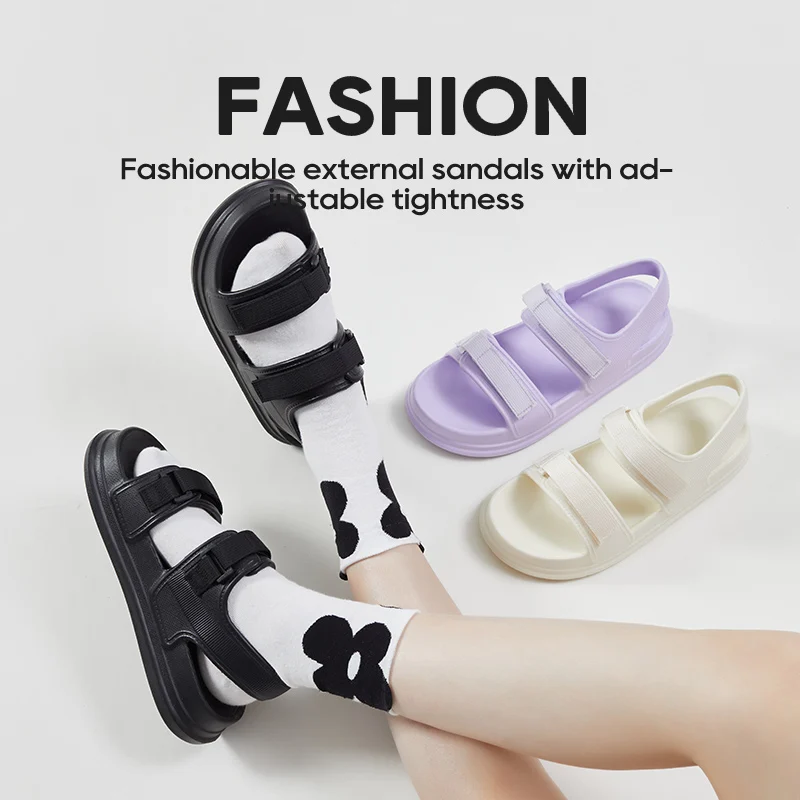 UTUNE Fashion Patch Women's Sandals Summer Comfortable Platform Shoes Beach Outside Purple Slides Thick Sole Non-slip Slippers