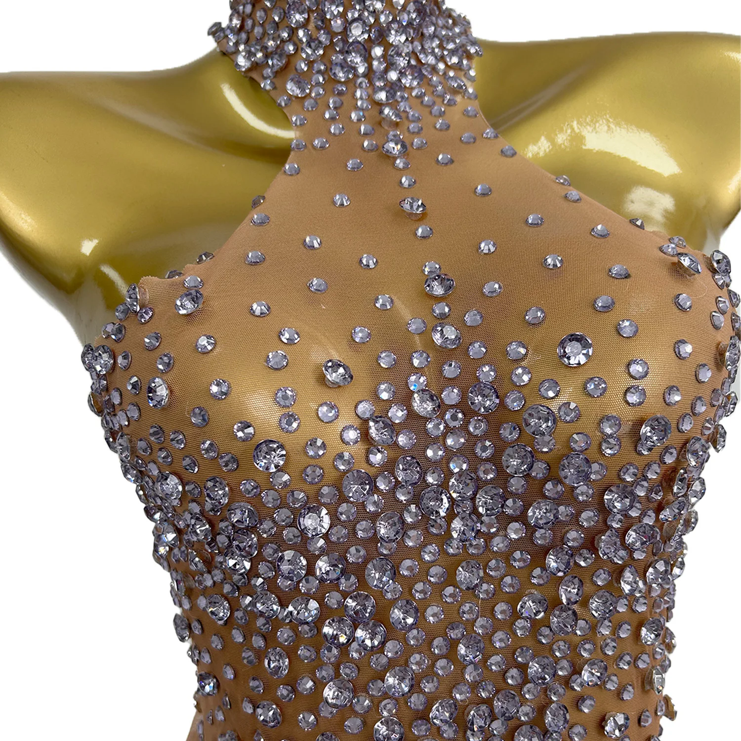 Luksusowa Sukienka na Imprezę Damska Sexy Halter Urodzinowa Elegancka Prześwitująca Elastyczna Suknia Balowa Sukienki Celebrytki Klubowe Pokazowe Sceniczne Cuican