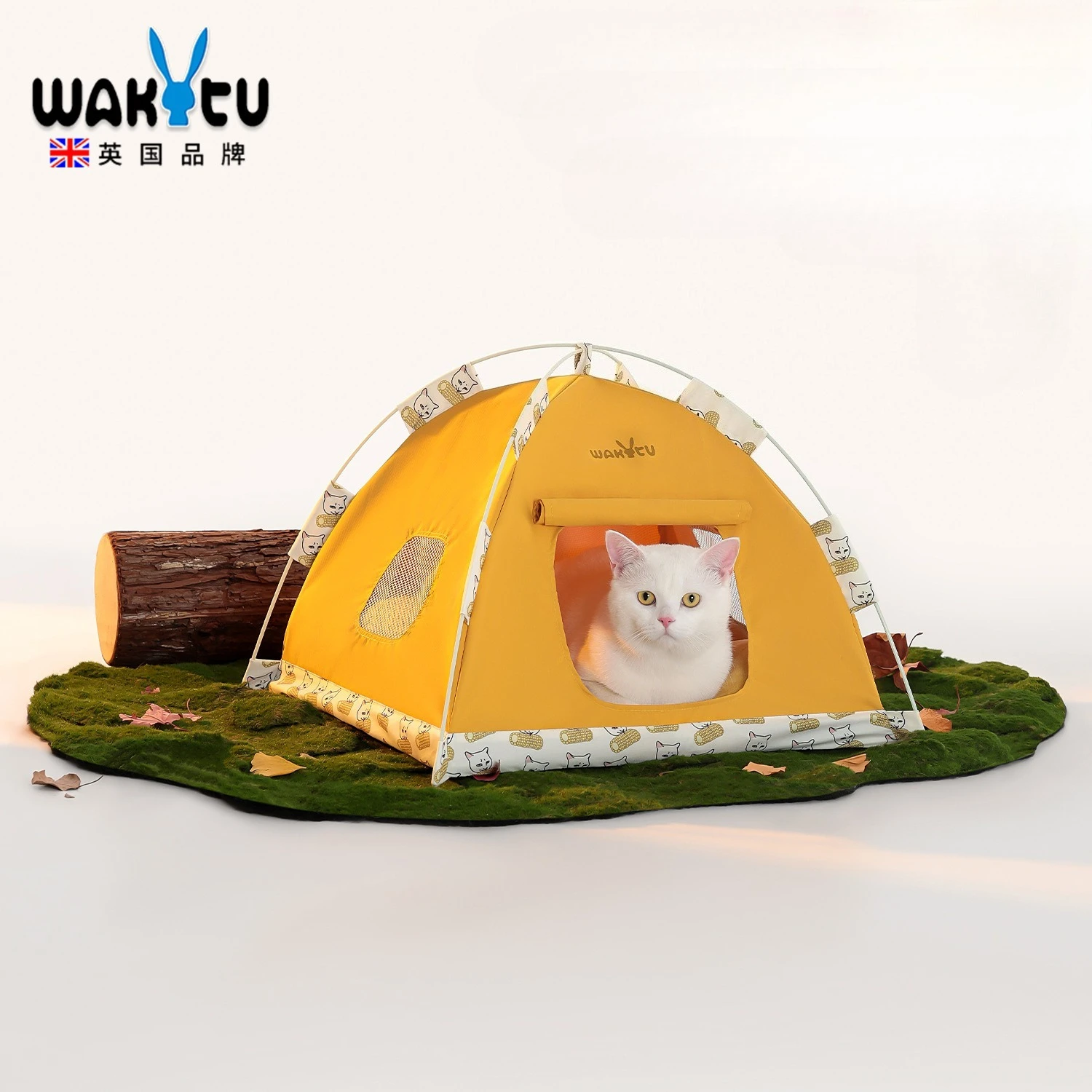 

Wakytu Cat Tent Pet Camping Dog Kennel Nylon Plaid Breathable Outdoor Four Seasons Universal Cat Dog Tent Bed Kennel