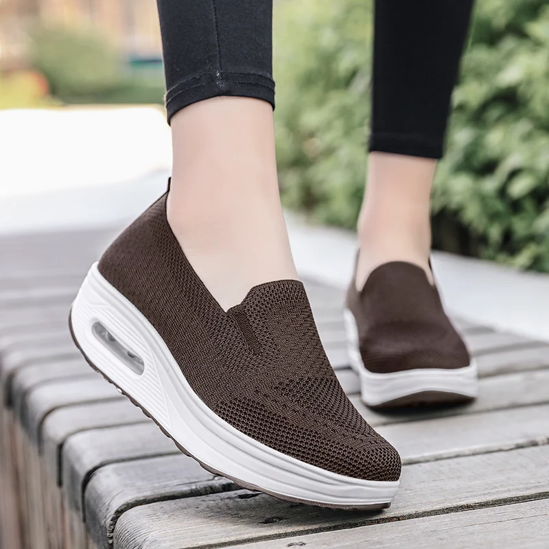 2025 Women's Fashion Casual Sneakers Breathable Mesh Air-Cushioned Summer Shoes Comfortable Heightening Female Footwear 35-42