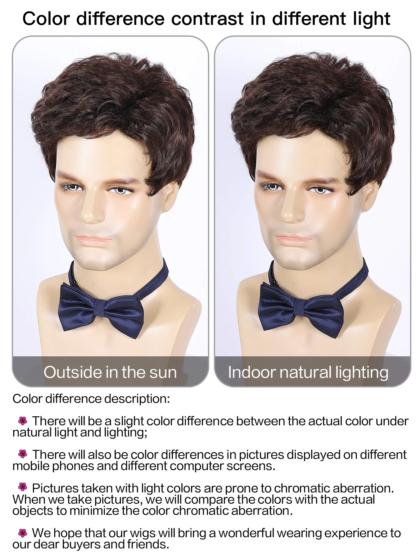 BCHR Men's Wig Short Brown Wig Men Layered Natural Fluffy Synthetic Hair Halloween Costume Wigs for Male Man image 5