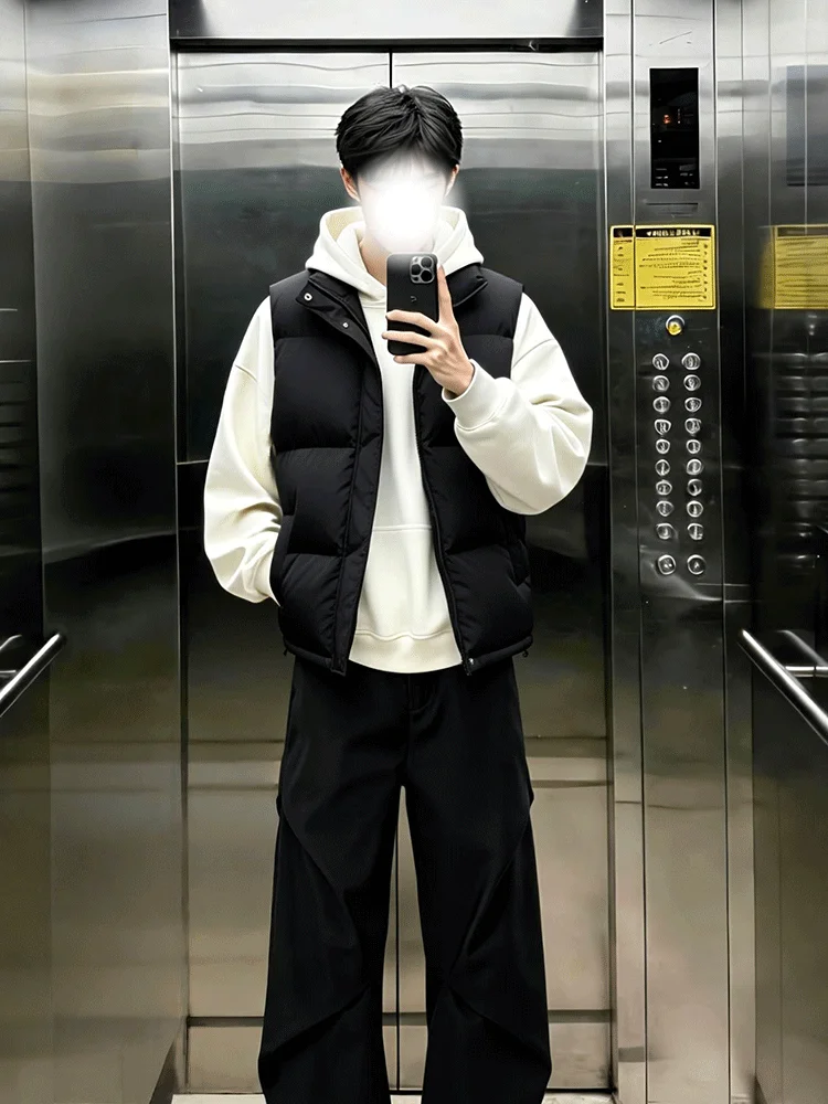 

Мужской зимний утепленный комплект из двух предметов: жилет и толстовка в американском стиле, молодежный модный комплект премиум-класса