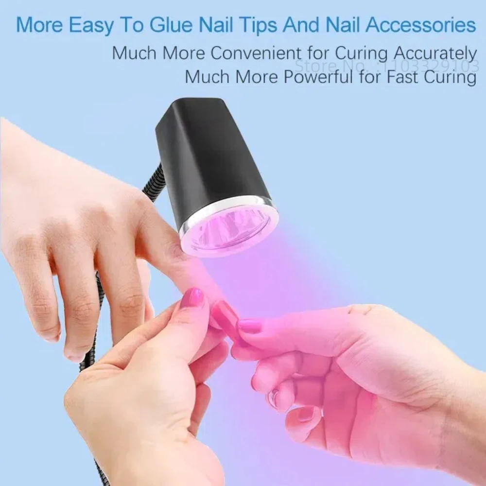 Nail Lamp Dryer with Bracket Portable USB Rechargeable UV Led Nail Lamp for Nails Gel Quick Drying Light Handheld Manicure Lamp